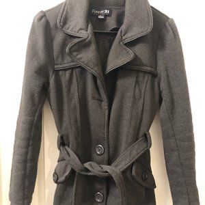 Forever 21 Women's Dark Grey Trench Coat in Size Medium